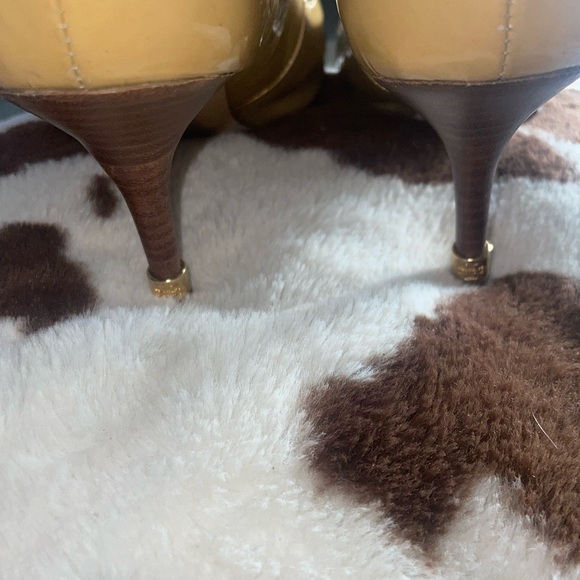 Tory Burch REA 75mm open toe pump patent calf sz 8 - Picture 6 of 15